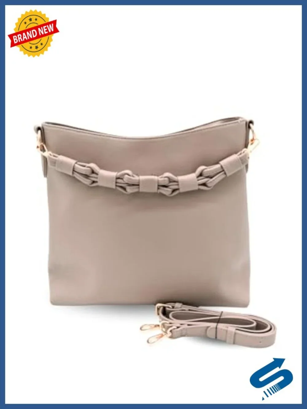 Slouchy Vegan Leather Tote Crossbody Bag Handbag